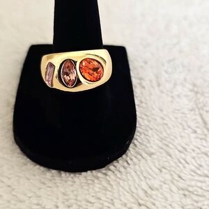 NWT Nordstrom Rack Scattered Stone Ring Nickel Free Pink Multi Gold Size 7 & 8